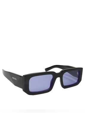 Prada Black Frame Sunglasses with Dark Blue Lenses